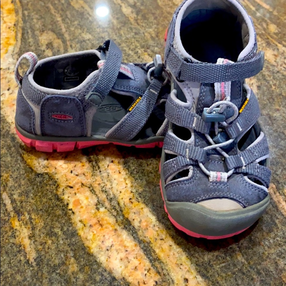 Keen Size 12 kids grey and pink sandals